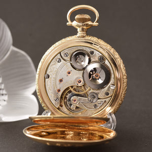 1905 OMEGA Louis Brandt 'Grade DR' Swiss 14K Gold Hunter/Savonette Pocket Watch