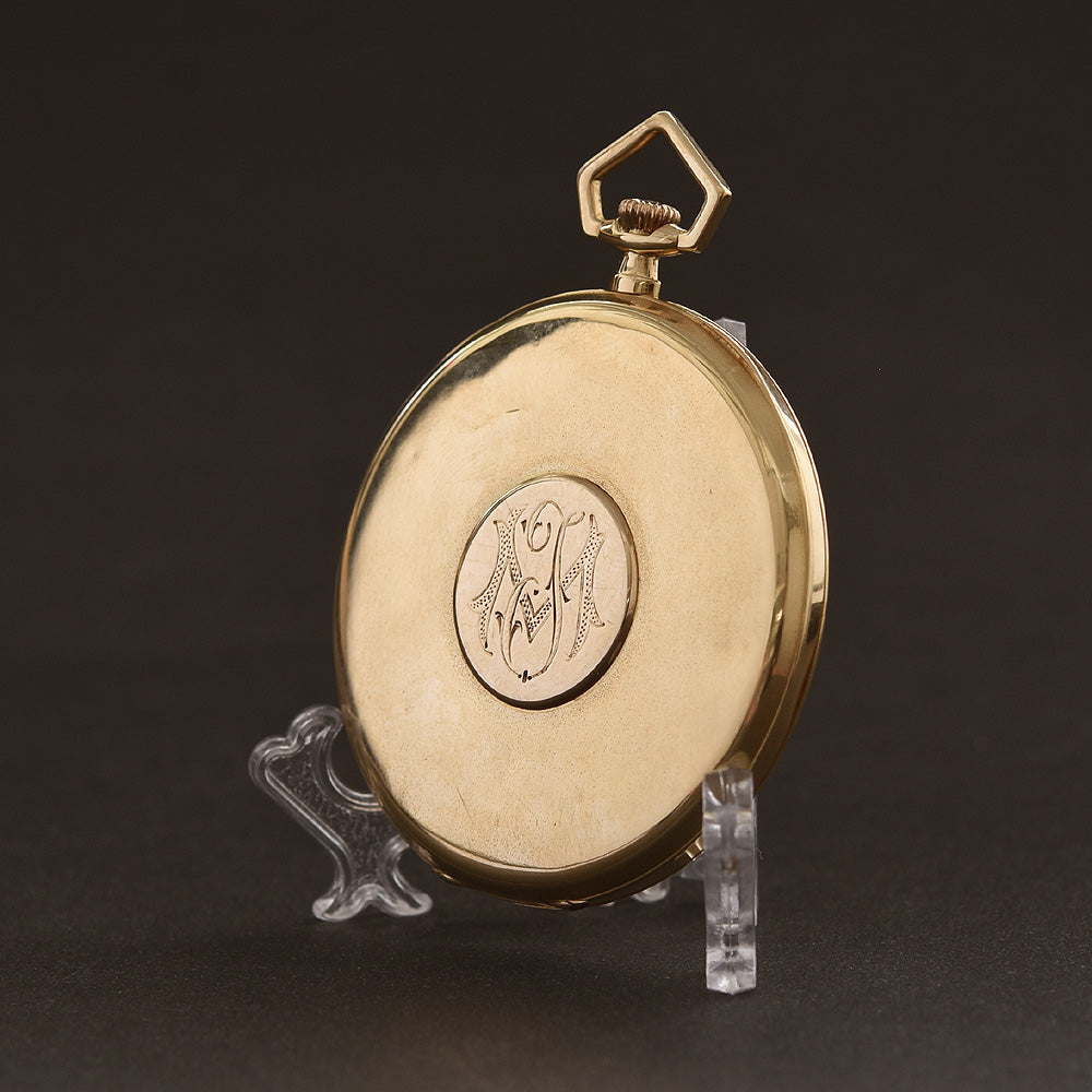 1920 MOVADO 18K Gold Slim Art Deco Pocket Watch