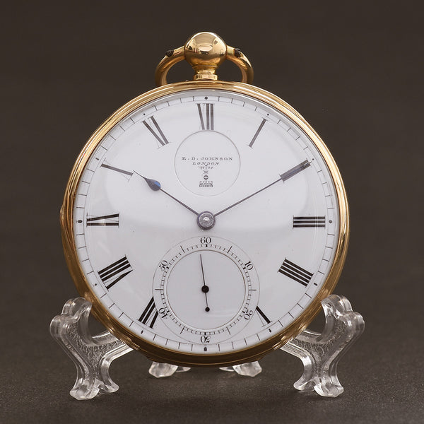 1866 E. D. JOHNSON London 18K English Fusee Pocket Watch