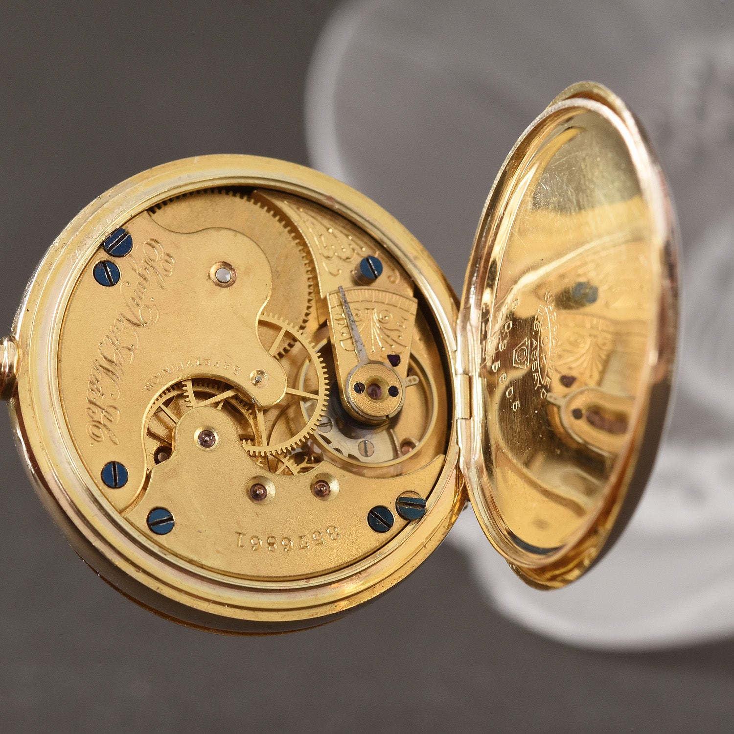 1890 ELGIN 10K Gold Demi-Hunter 0s Pocket Watch