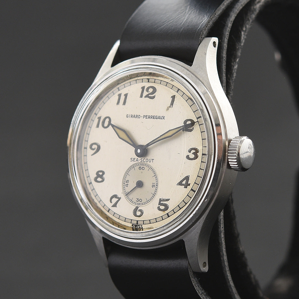 40s GIRARD-PERREGAUX 'Sea-Scout' Bumper Automatic Gents Military Style Watch