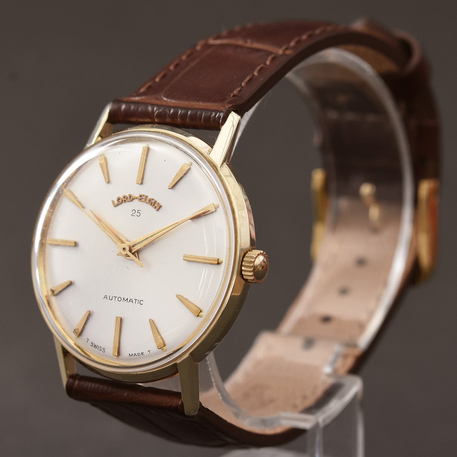 1970 ELGIN 25 Automatic 10K Gold Swiss Gents Vintage Watch
