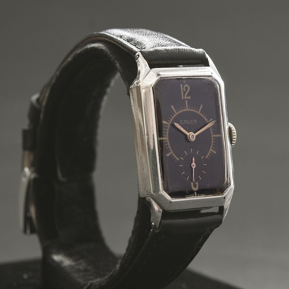 1930 GRUEN 'Quadron' Sector Dial Gents Art Deco Watch 157/84
