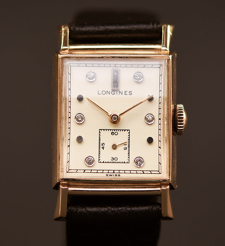 1949 LONGINES Gents 14K Solid Gold/Diamonds Dress Watch empressissi 1949 LONGINES Gents 14K Solid Gold/Diamonds Dress Watch empressissi
