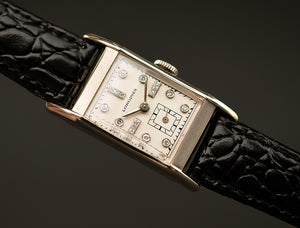 1948 LONGINES Gents 14K White Gold/Diamonds Dress Watch