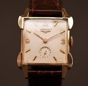 1953 LONGINES Gents Waffle Dial Vintage Dress Watch
