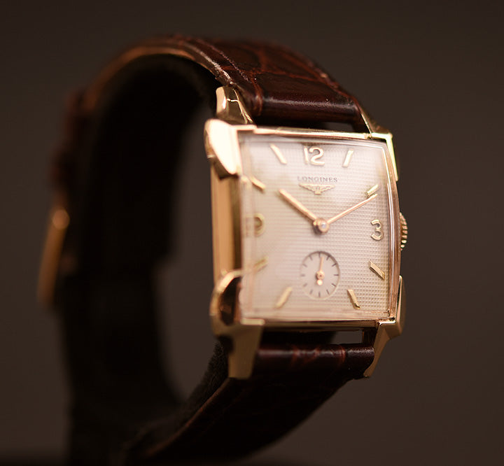 1953 LONGINES Gents Waffle Dial Vintage Dress Watch