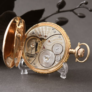 1912 ELGIN Father Time 14K Multicolor Gold Hunter 16s Pocket Watch