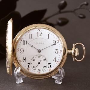 1915 ILLINOIS 14K Multicolor Gold Hunter 16s Pocket Watch