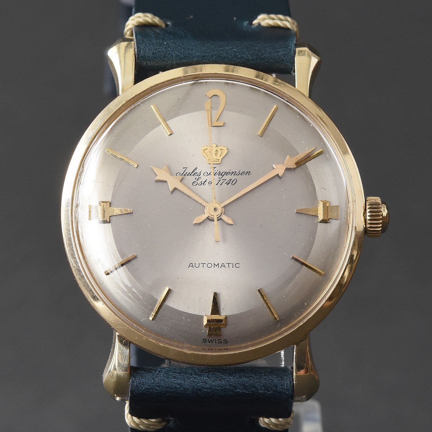 60s JULES JURGENSEN Automatic Gents 14K Solid Gold Watch empressissi