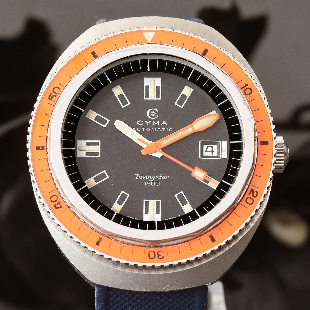 70s CYMA Automatic DivingStar 1500 Swiss Vintage Diver Watch