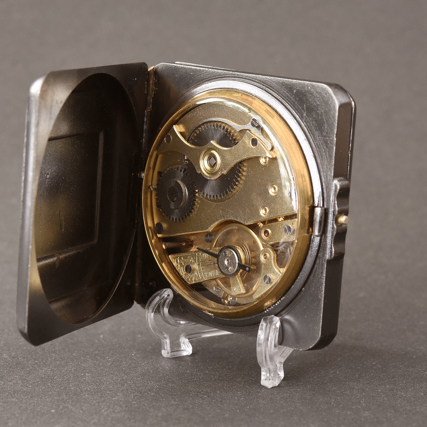1900s ROSKOPF Swiss Gun Metal Travel/Pocket Watch