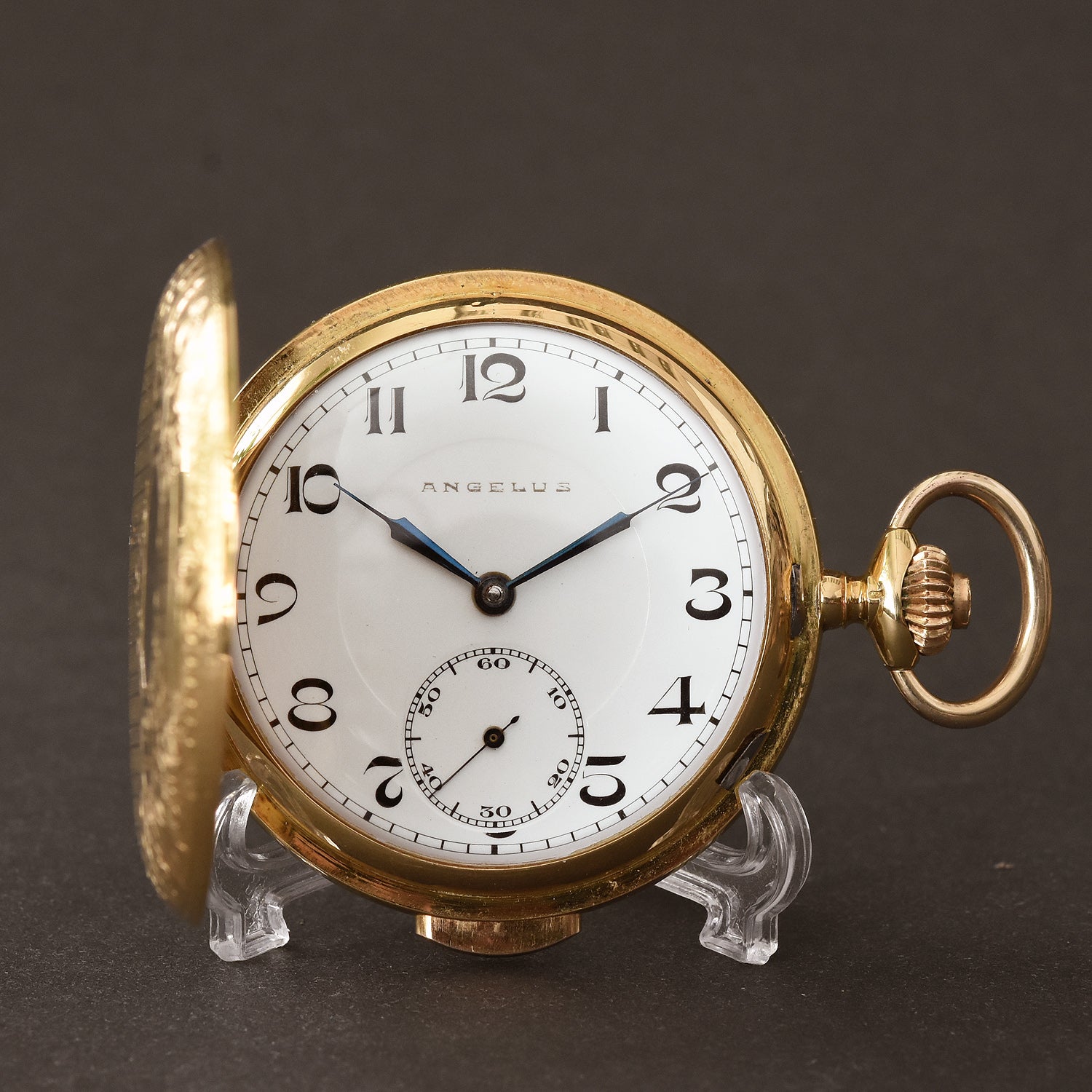 1920s ANGELUS Quarter Repeater 18K Gold Swiss Pocket Watch