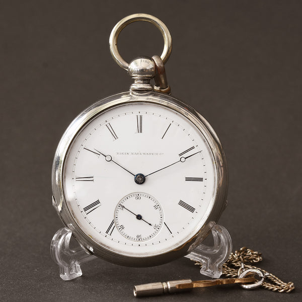 1874 ELGIN Rare g. 37 Coin Silver 14s Pocket Watch