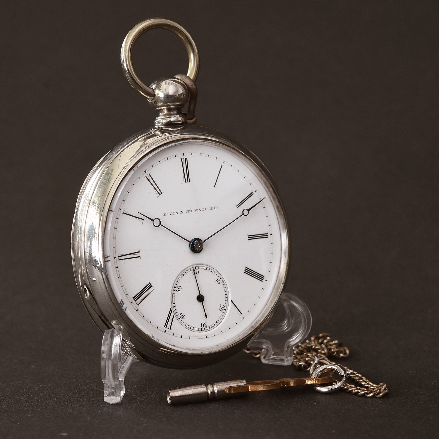 1874 ELGIN Rare g. 37 Coin Silver 14s Pocket Watch