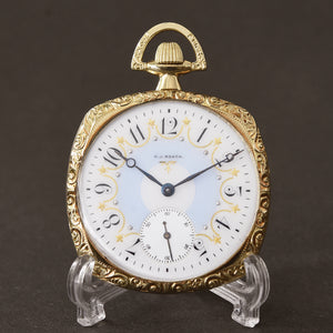 1922 WALTHAM USA G. 225 Art Deco Fancy Dial Pocket Watch