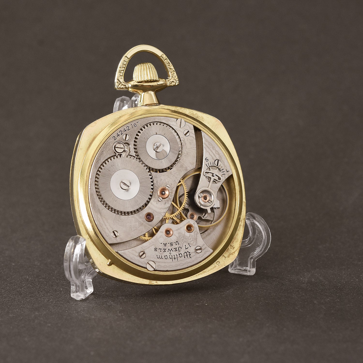 1922 WALTHAM USA G. 225 Art Deco Fancy Dial Pocket Watch