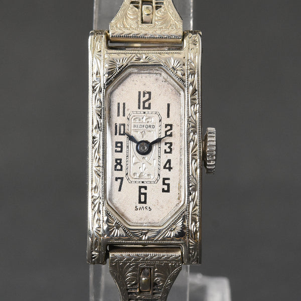 20s BEDFORD Ladies Art Deco 14K Gold Watch