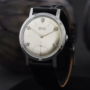 60s GRUEN Precision Diamonds Gents Dress Watch 510