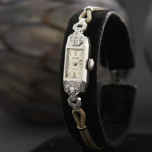 1933 GRUEN Ladies 14K Gold & Diamonds Art Deco Watch