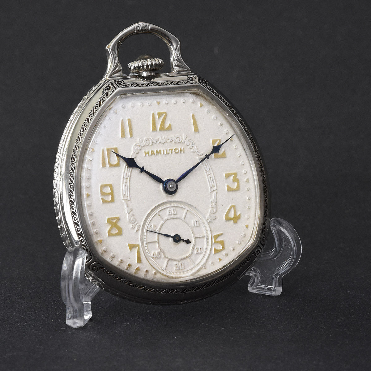 1932 HAMILTON USA "Van Buren' G. 912 Art Deco Pocket Watch