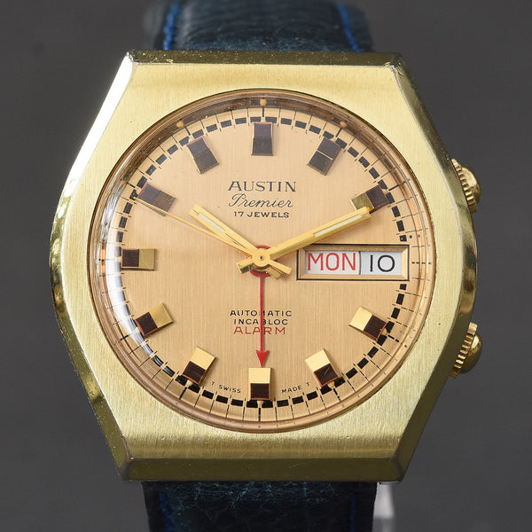 70s AUSTIN Premier Alarm Automatic Day-Date Vintage Watch