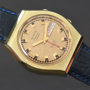 70s AUSTIN Premier Alarm Automatic Day-Date Vintage Watch