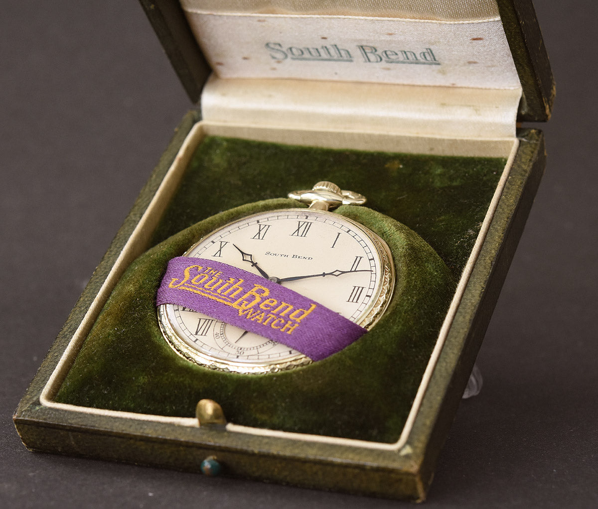 1920 SOUTH BEND Grade 429 Art Deco Pocket Watch w/Box