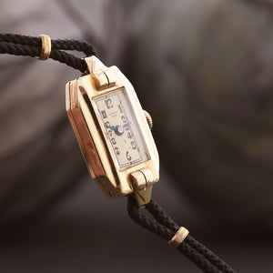 30s GLYCINE Lambert Bros. Ladies Art Deco 14K Gold Watch