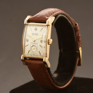 1948 GRUEN Verti-Thin 14K Gold/Diamonds Gents Watch 430-587