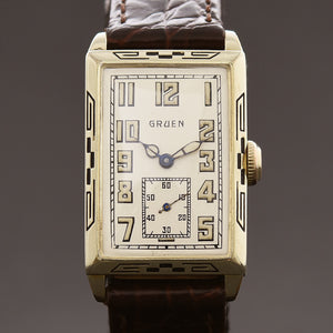 1928 GRUEN 'Quadron' Gents Art Deco Watch 157-8W