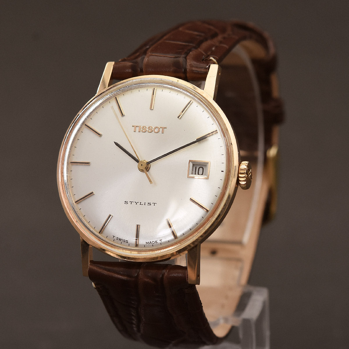 1972 TISSOT Stylist Date 14K Gold Swiss Gents Vintage Watch