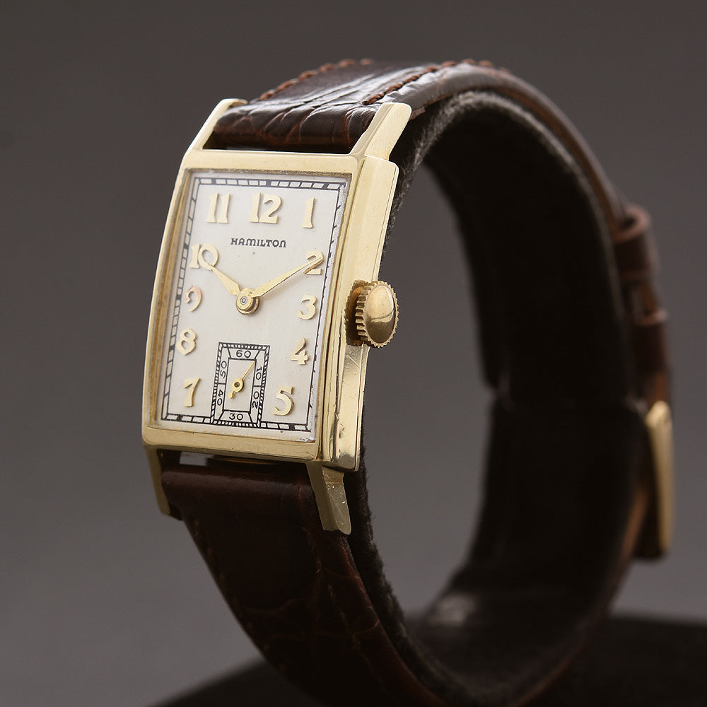 1950 HAMILTON USA 'Brock' 14K Gold Gents Dress Watch