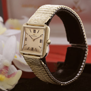 60s MOVADO 14K Solid Gold Gents Vintage Dress Watch w/Box