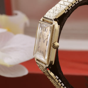 60s MOVADO 14K Solid Gold Gents Vintage Dress Watch w/Box