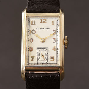 1935 HAMILTON USA 'Sherwood' 14K Gold Gents Dress Watch