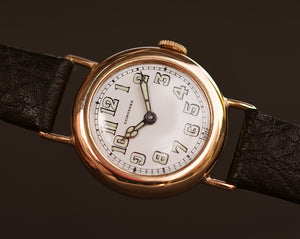 1915 LONGINES Gents 14K Gold Trench WW1 Art Deco Watch