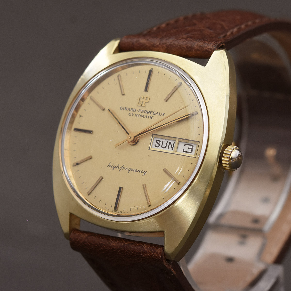 70s NOS GIRARD-PERREGAUX HF Automatic Swiss Date Gents Watch