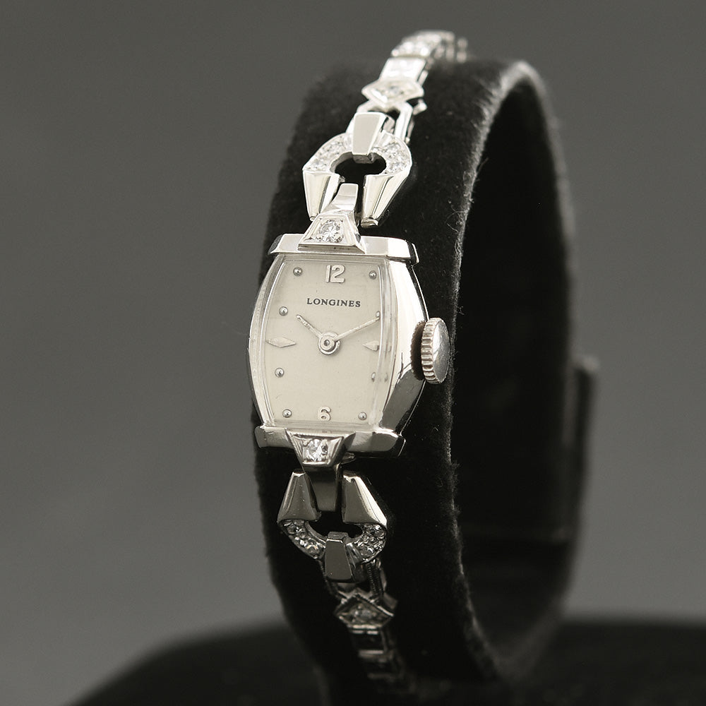 1955 LONGINES Ladies 14K Gold/Diamonds Cocktail Watch