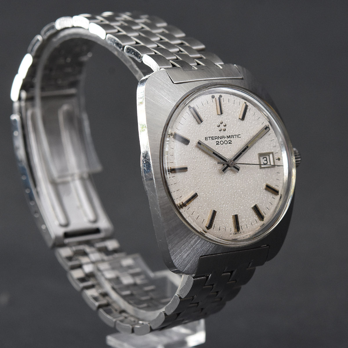 70s NOS ETERNA Eternamatic 2002 Gents Date Swiss Vintage Watch