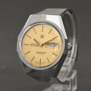 70s ATLANTIC MasterMariner Automatic Day/Date Swiss Watch