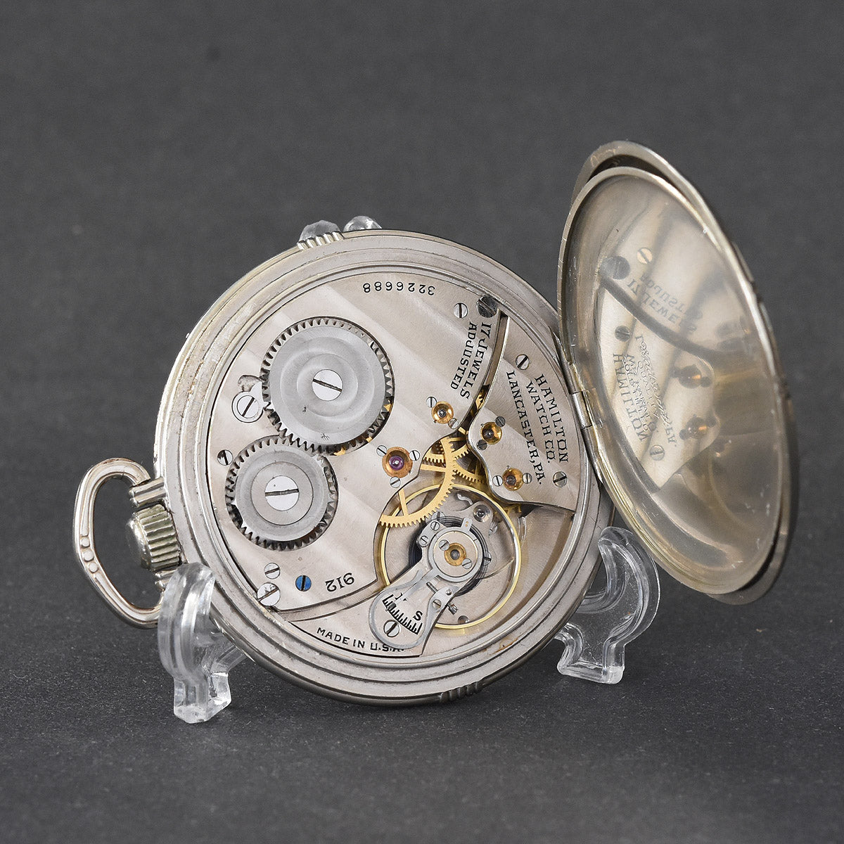 1924 HAMILTON USA G. 912 'The Farragut' Art Deco Pocket Watch