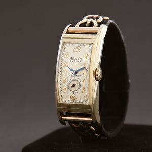 1938 GRUEN Curvex Gents Art Deco Dress Watch 330-308