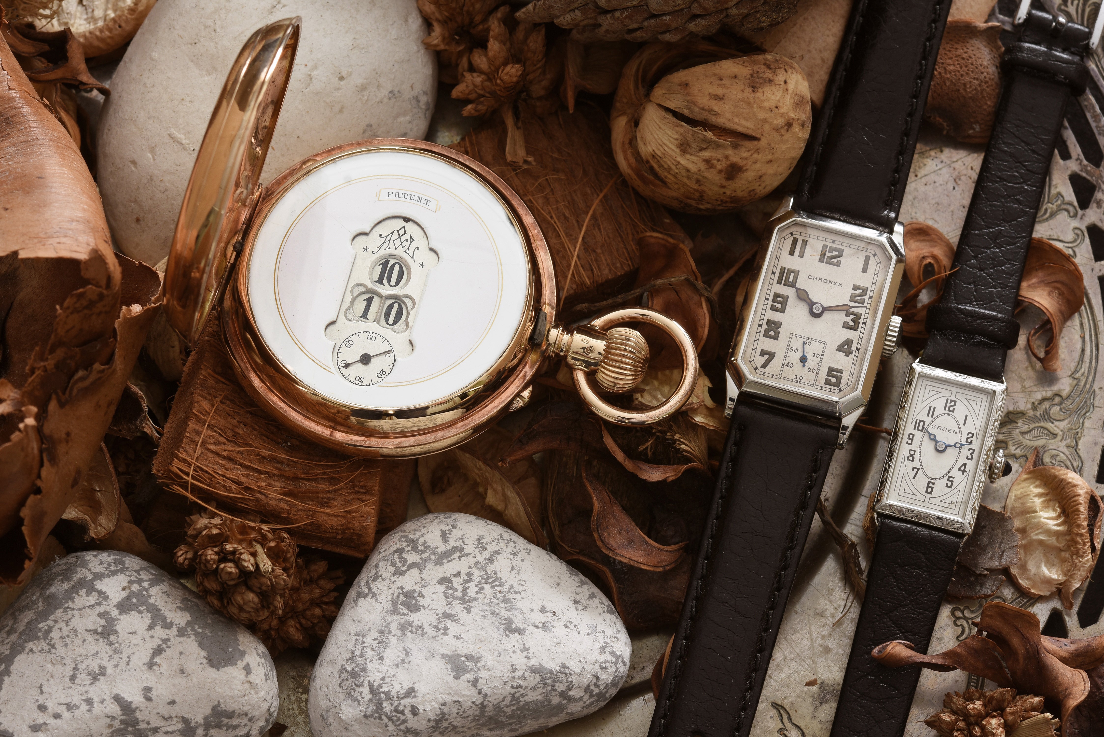1900s JUMP HOUR 14K Gold Swiss Savonette Hunter Pocket Watch
