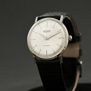 60s VULCAIN Classic 14K White Gold Gents Dress Watch