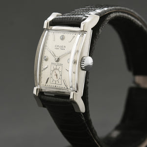 1948 GRUEN Verti-Thin 14K White Gold/Diamonds Watch 430-587