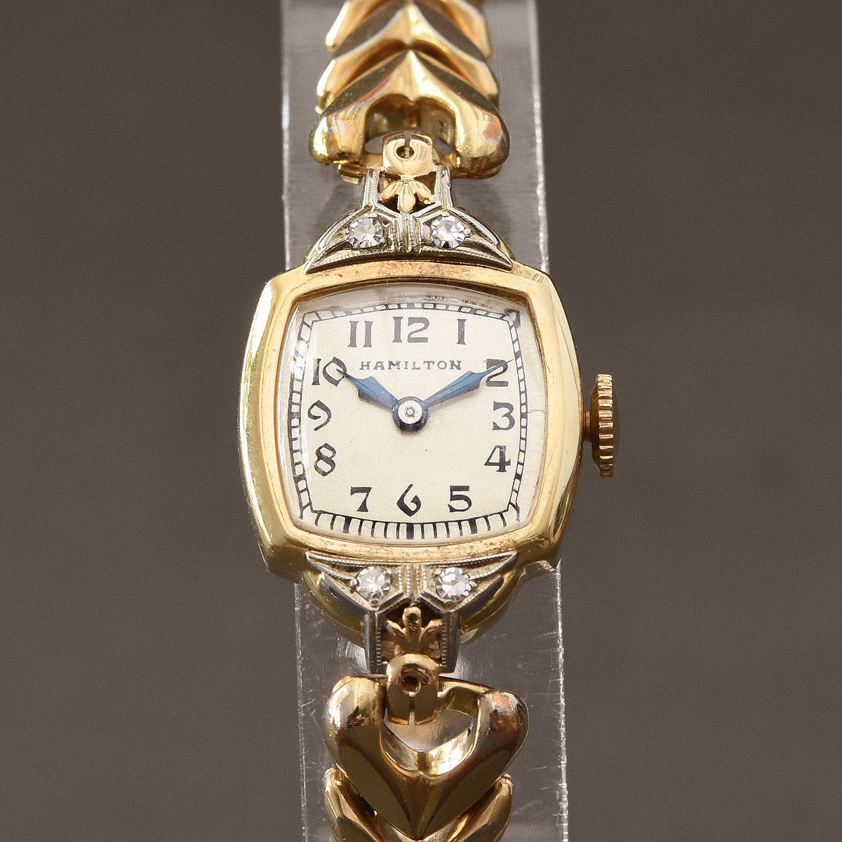 1940 HAMILTON USA 'Lady Hamilton A4' 14K Gold/Diamonds Watch