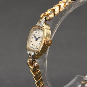 1940 HAMILTON USA 'Lady Hamilton A4' 14K Gold/Diamonds Watch