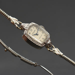 1938 GRUEN 'Banff' 14K Gold/Diamonds Art Deco Ladies Watch