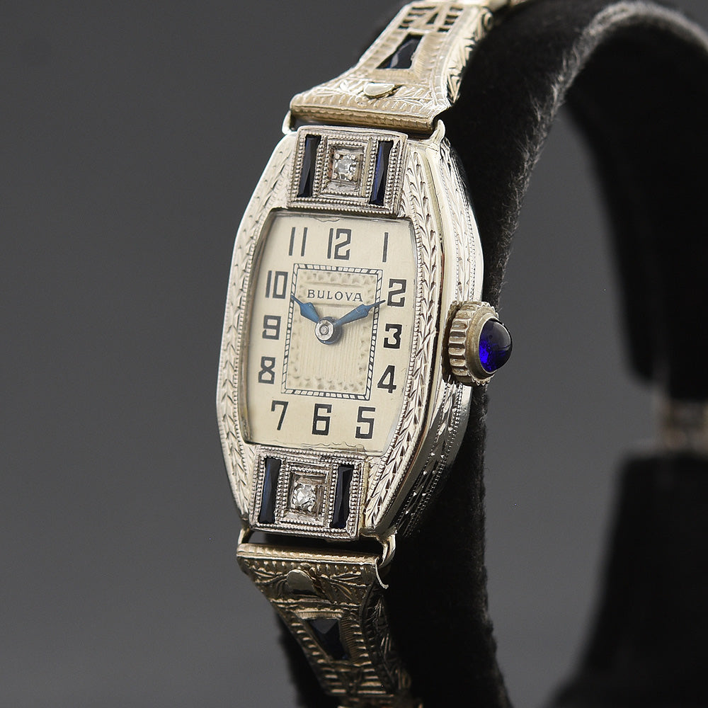 1927 BULOVA 'Countess' Ladies 14K Gold/Diamonds Art Deco Watch
